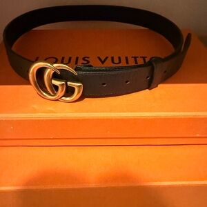 Gucci Black Leather Belt